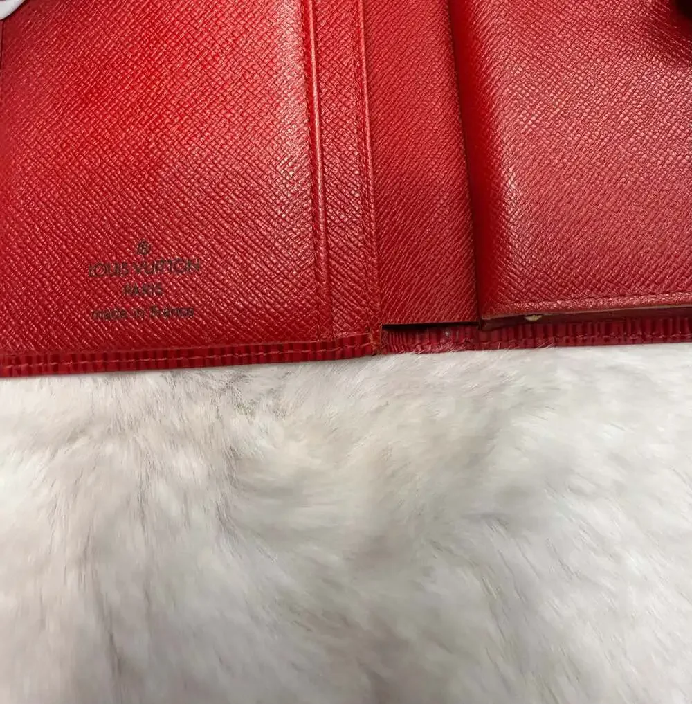 Louis Vuitton Castillan Red Epi Leather French Purse Wallet